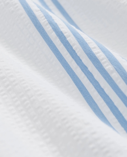 Cotton Short Sleeve Camp Collar Shirt In Seersucker Stripe, image 3