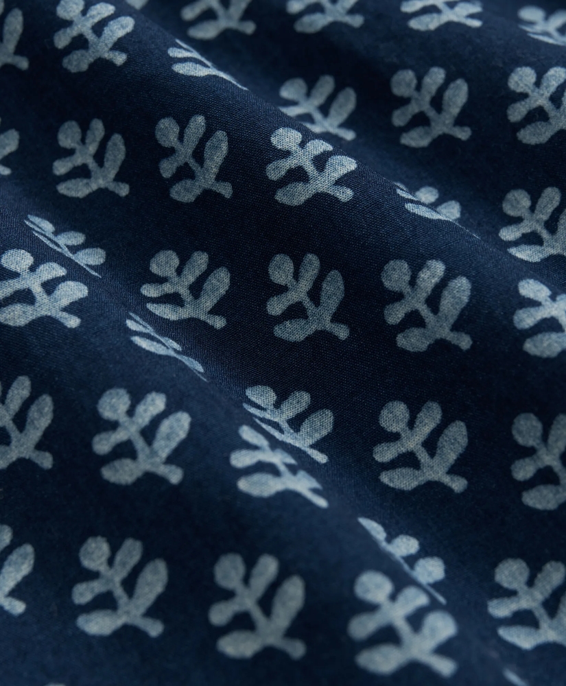 Fun Patterned Sport Shirt in Indigo-Dyed Cotton, image 3