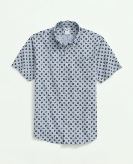 Short Sleeve Shirt In Linen-Cotton Floral Print, image 1