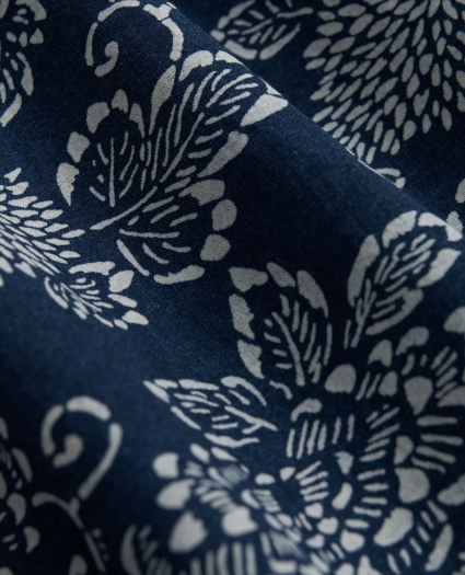 Signature Indigo Print Short Sleeve Sport Shirt in Indigo-Dyed Cotton, image 3