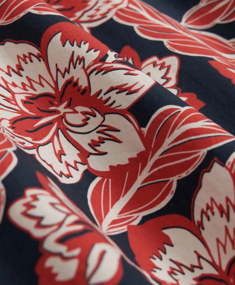 Cotton Short Sleeve Camp Collar Shirt In Voyager Print, image 3