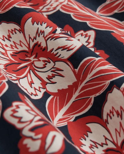 Cotton Short Sleeve Camp Collar Shirt In Voyager Print, image 3