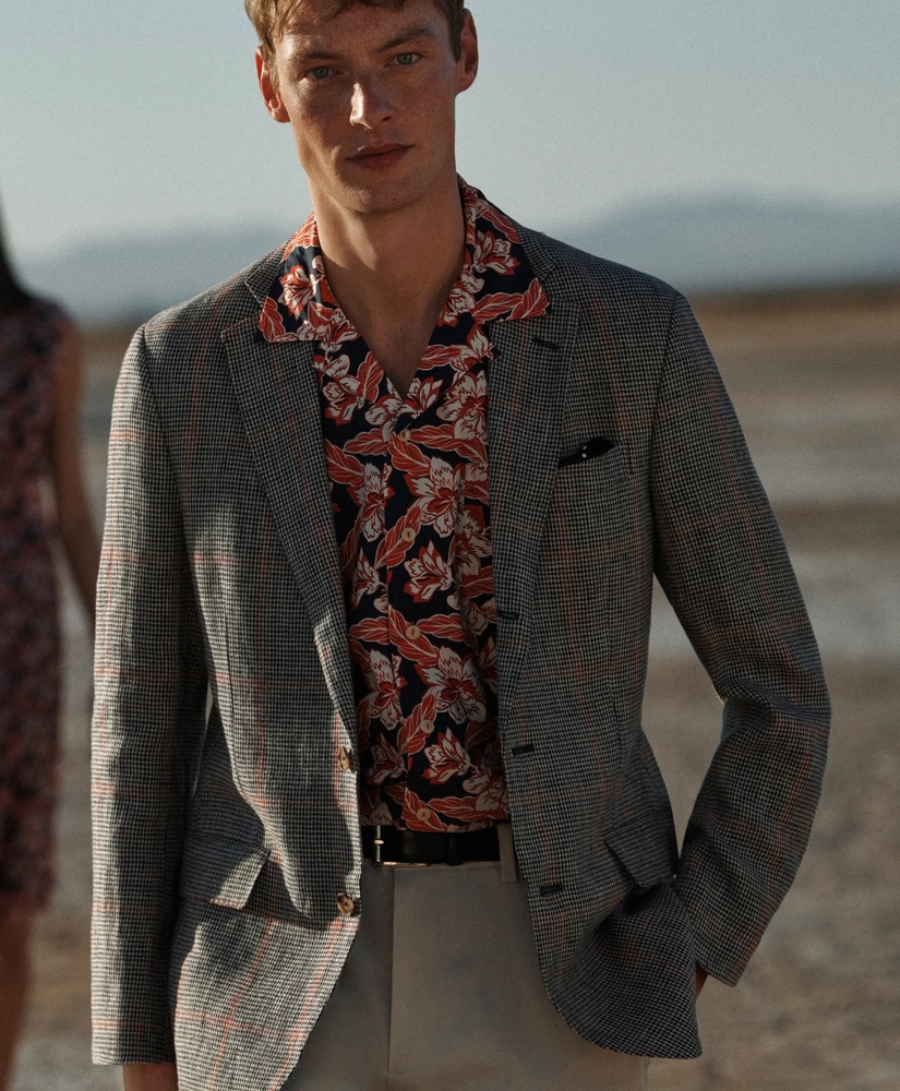 Cotton Short Sleeve Camp Collar Shirt In Voyager Print, image 4