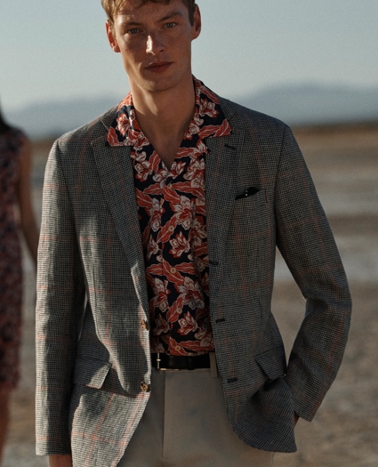 Cotton Short Sleeve Camp Collar Shirt In Voyager Print, image 4