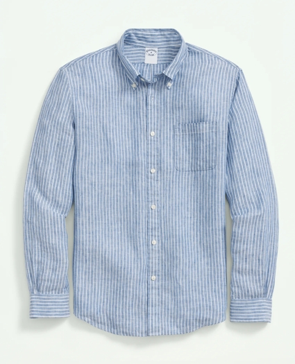 Irish Linen Striped Sport Shirt, image 1
