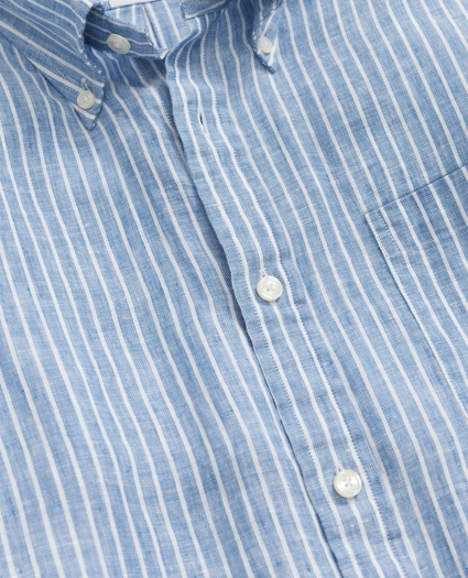 Irish Linen Striped Sport Shirt, image 3