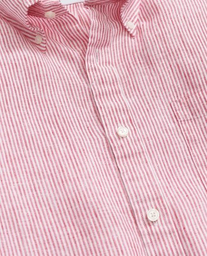 Irish Linen Striped Sport Shirt, image 2
