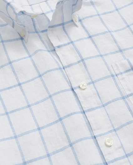 Irish Linen Short Sleeve Plaid Sport Shirt, image 2