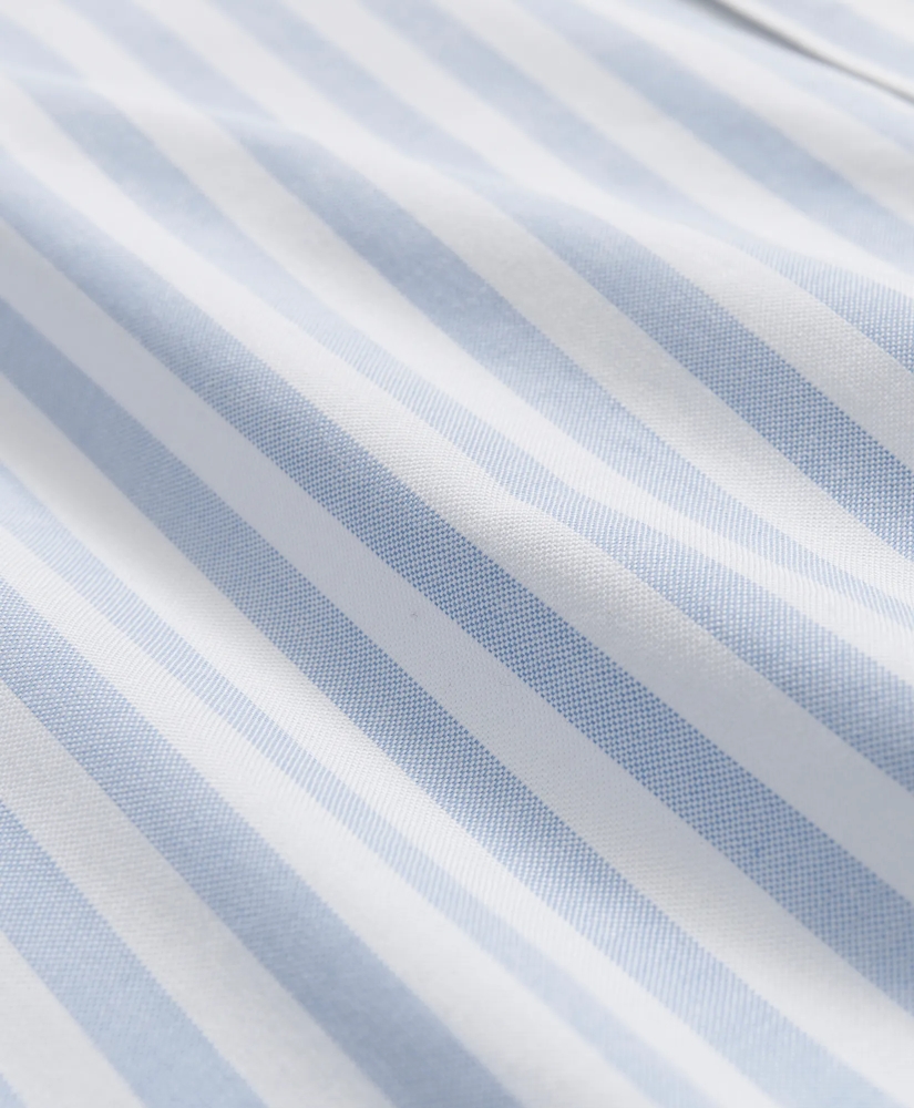Stretch  Cotton Non-Iron Oxford Polo Button Down Collar, Striped Short-Sleeve Shirt, image 3