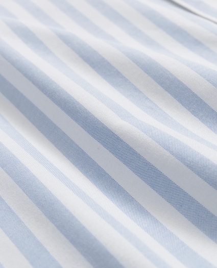 Stretch  Cotton Non-Iron Oxford Polo Button Down Collar, Striped Short-Sleeve Shirt, image 3