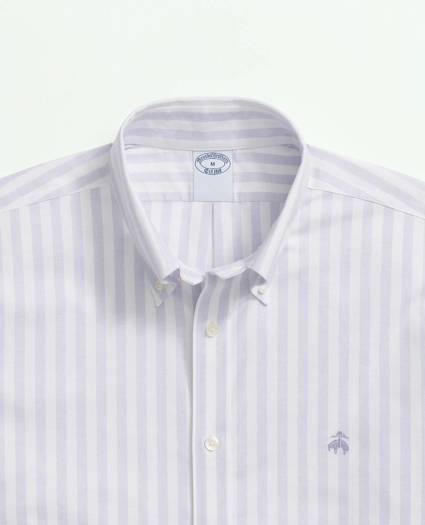 Stretch  Cotton Non-Iron Oxford Polo Button Down Collar, Striped Short-Sleeve Shirt, image 2