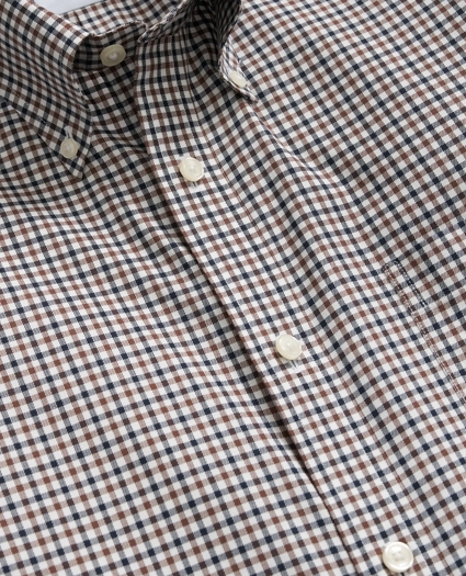 Stretch Supima® Cotton Non-Iron Twill Polo Button Down Collar Checked Shirt, image 2