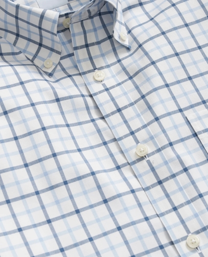 Stretch Supima® Cotton Non-Iron Twill Polo Button Down Collar Windowpane Shirt, image 2
