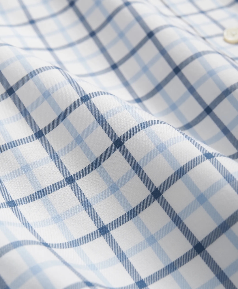 Stretch Supima® Cotton Non-Iron Twill Polo Button Down Collar Windowpane Shirt, image 3