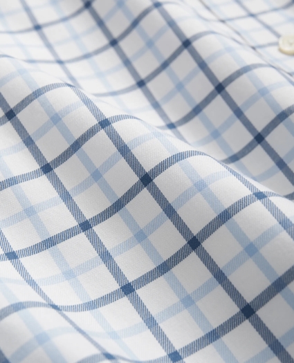Stretch Supima® Cotton Non-Iron Twill Polo Button Down Collar Windowpane Shirt, image 3