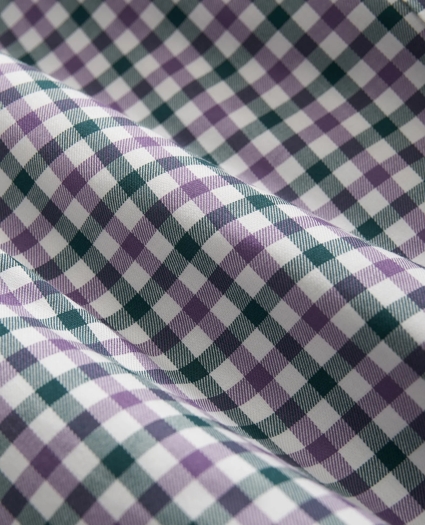 Stretch Supima® Cotton Non-Iron Twill Polo Button Down Collar Checked Shirt, image 3