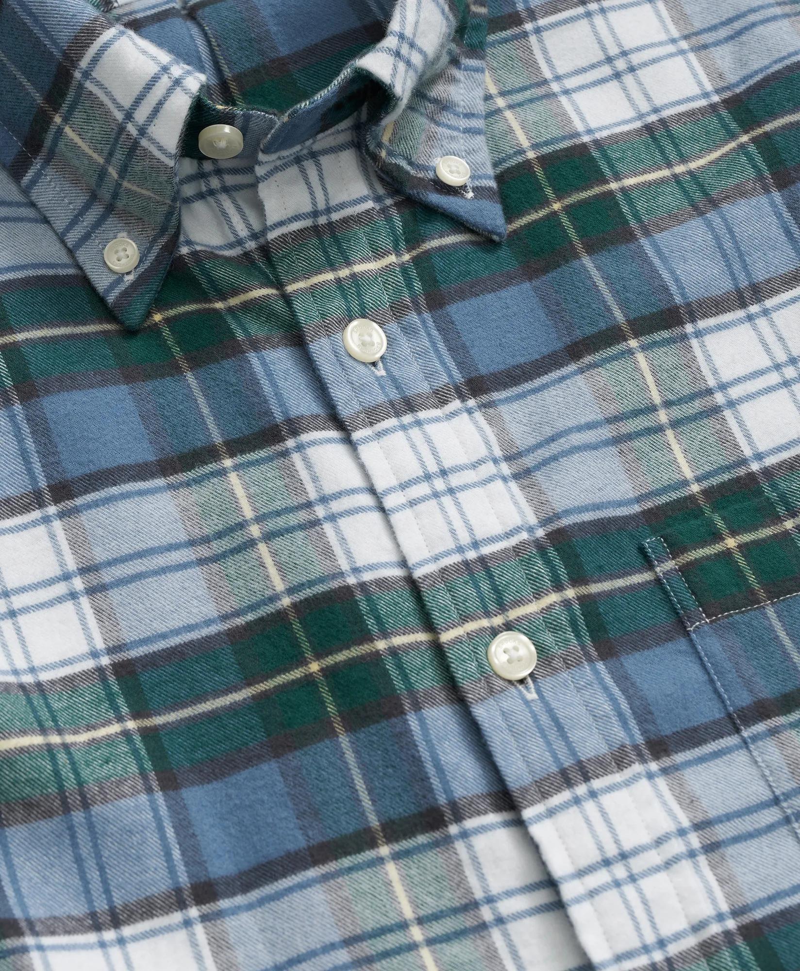 Portuguese Flannel Polo Button Down Collar, Tartan Shirt, image 2