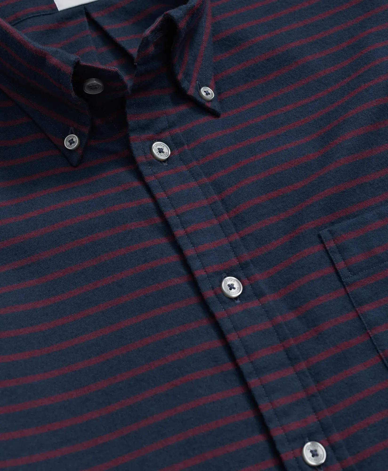 Portuguese Flannel Polo Button Down Collar, Striped Shirt