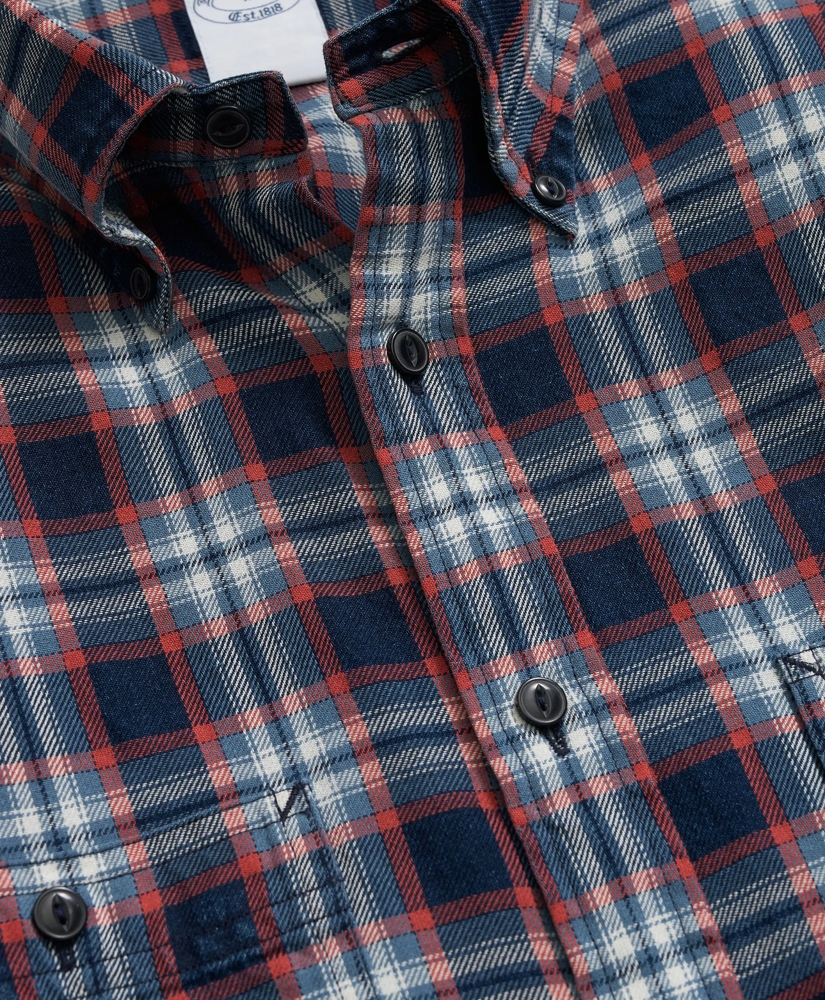 Denim Yard Work Shirt Red Plaid Cotton