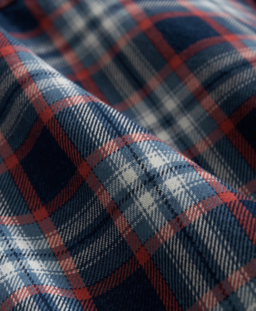 Denim Yard Work Shirt in Red Plaid Cotton, image 3