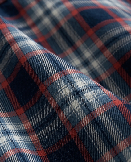 Denim Yard Work Shirt in Red Plaid Cotton, image 3