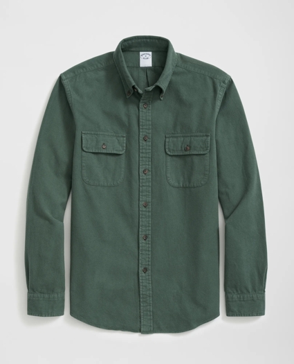 Brushed Cotton Sport Shirt in Flannel, image 1