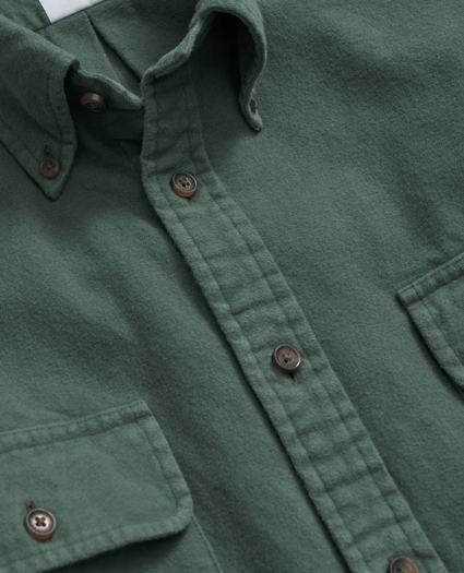 Brushed Cotton Sport Shirt in Flannel, image 2