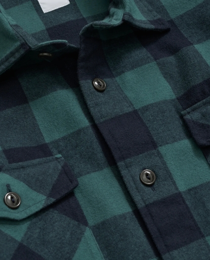 Cotton Shirt Jacket in Plaid Portuguese Flannel, image 2