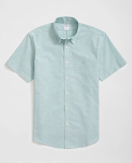 Stretch Cotton Non-Iron Oxford Polo Button Down Collar, Short-Sleeve Shirt, image 1