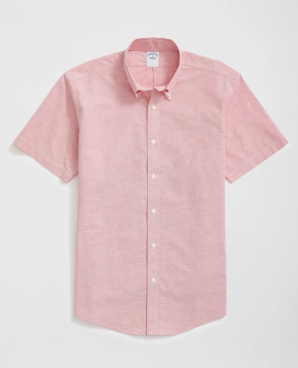 Stretch Cotton Non-Iron Oxford Polo Button Down Collar, Short-Sleeve Shirt, image 1