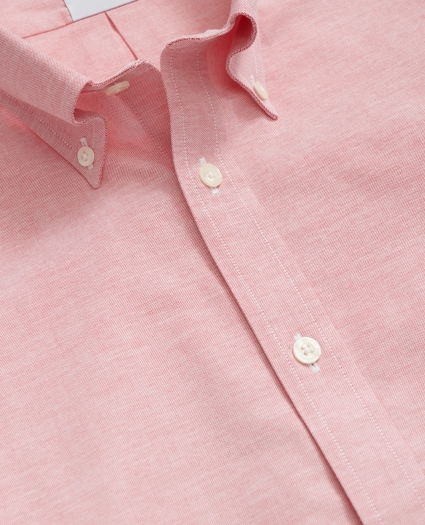 Stretch Cotton Non-Iron Oxford Polo Button Down Collar, Short-Sleeve Shirt, image 2