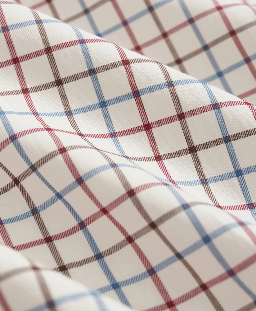 Luxe Cotton Twill Polo Button Down Collar, Windowpane Shirt, image 3