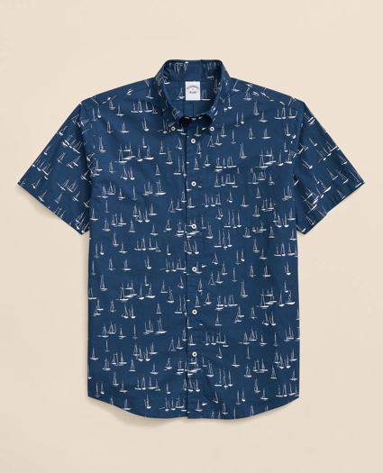 Friday Shirt, Short-Sleeve Poplin Sailboat, image 1