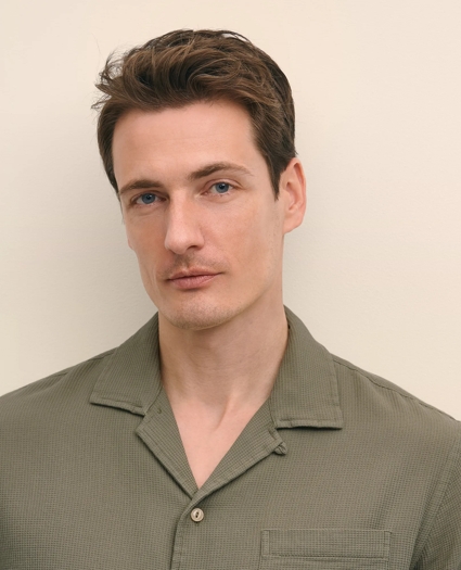 Cotton Camp Collar, Waffle Weave Short-Sleeve Shirt, image 3