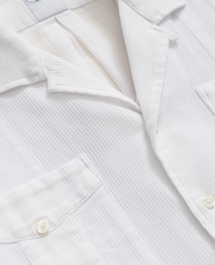 Cotton Guayabera Waffle-Weave Short-Sleeve Shirt, image 2