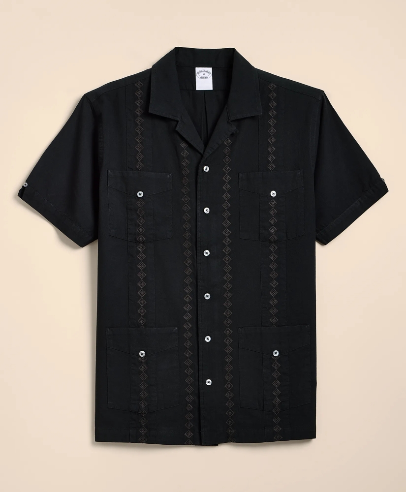 Cotton Guayabera Embroidered Short-Sleeve Shirt, image 4