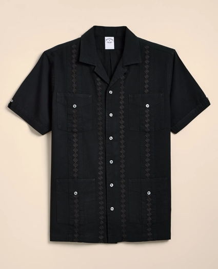 Cotton Guayabera Embroidered Short-Sleeve Shirt, image 4