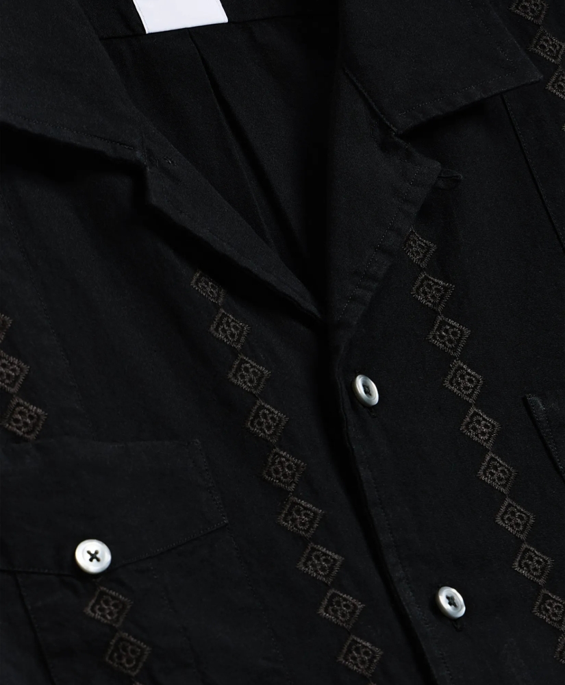 Cotton Guayabera Embroidered Short-Sleeve Shirt, image 5