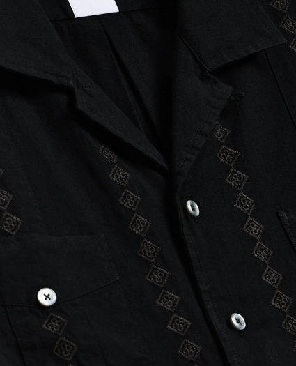 Cotton Guayabera Embroidered Short-Sleeve Shirt, image 5