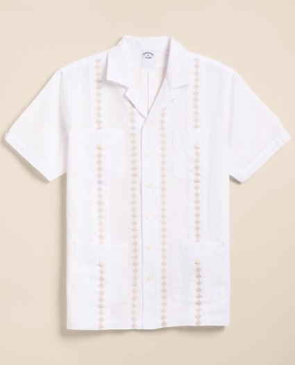 Cotton Guayabera Embroidered Short-Sleeve Shirt, image 1