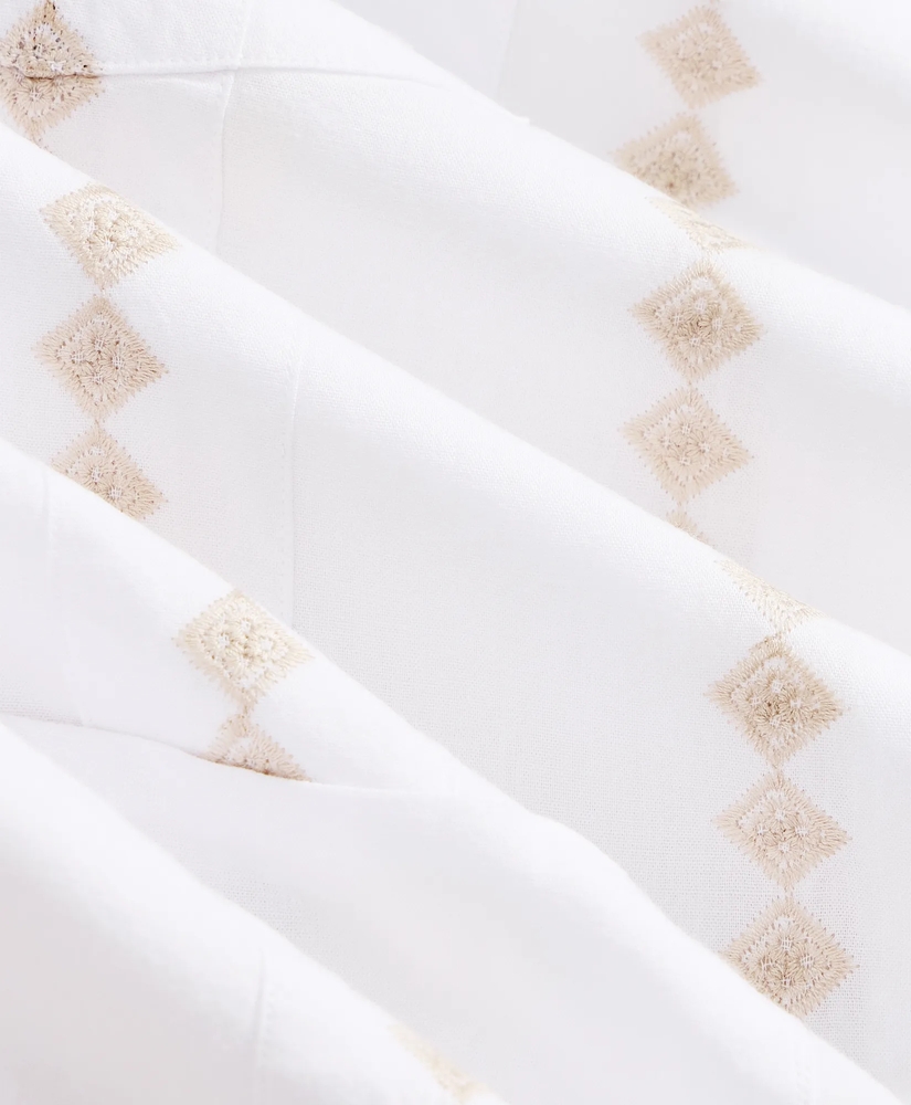 Cotton Guayabera Embroidered Short-Sleeve Shirt, image 3