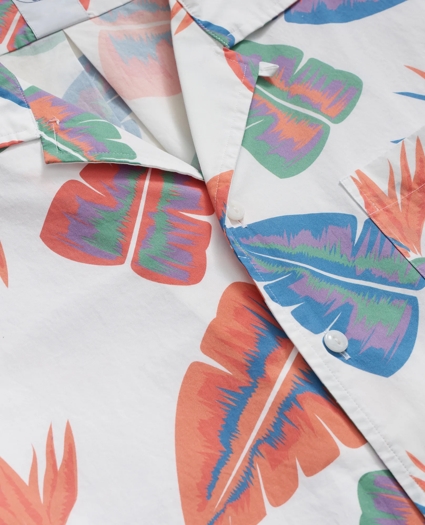 Cotton Camp Collar, Leaf Short-Sleeve Shirt, image 2