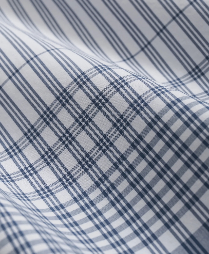 Cotton Camp Collar, Border Plaid Short-Sleeve Shirt, image 6
