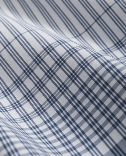 Cotton Camp Collar, Border Plaid Short-Sleeve Shirt, image 6