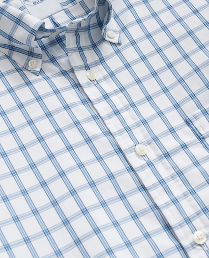 Performance Series Stretch Polo Button-Down Collar, Windowpane Sport Shirt, image 2