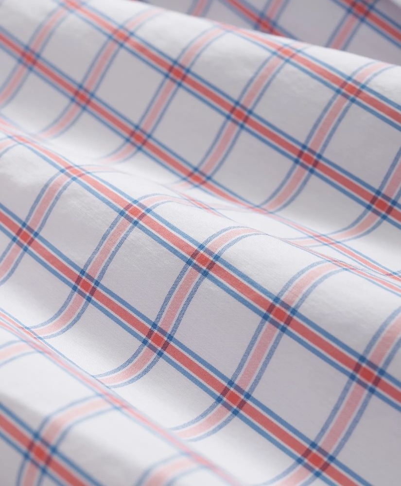 Performance Series Stretch Polo Button-Down Collar, Windowpane Sport Shirt, image 3