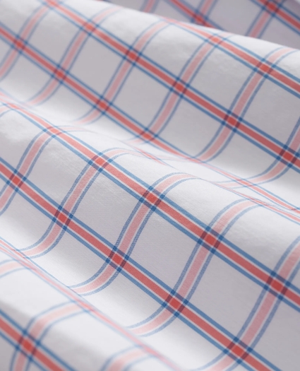 Performance Series Stretch Polo Button-Down Collar, Windowpane Sport Shirt, image 3