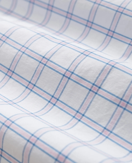 Performance Series Stretch Polo Button-Down Collar, Windowpane Sport Shirt, image 3