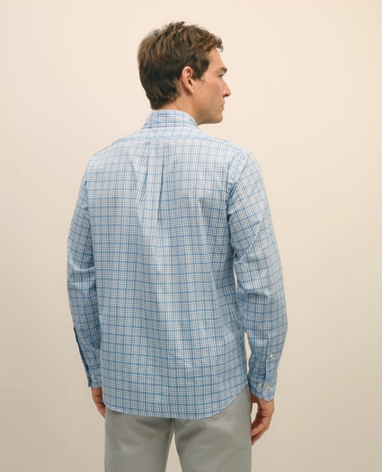 Performance Series Stretch Polo Button-Down Collar, Checked Sport Shirt, image 4