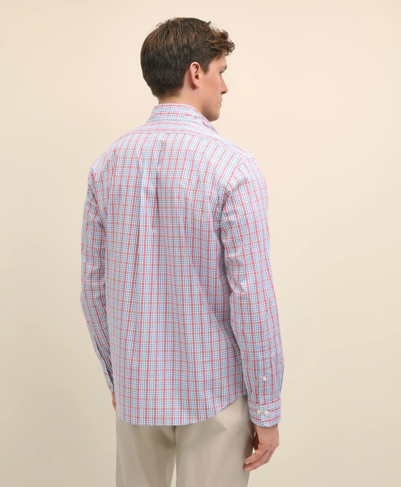 Performance Series Stretch Polo Button-Down Collar, Checked Sport Shirt, image 3